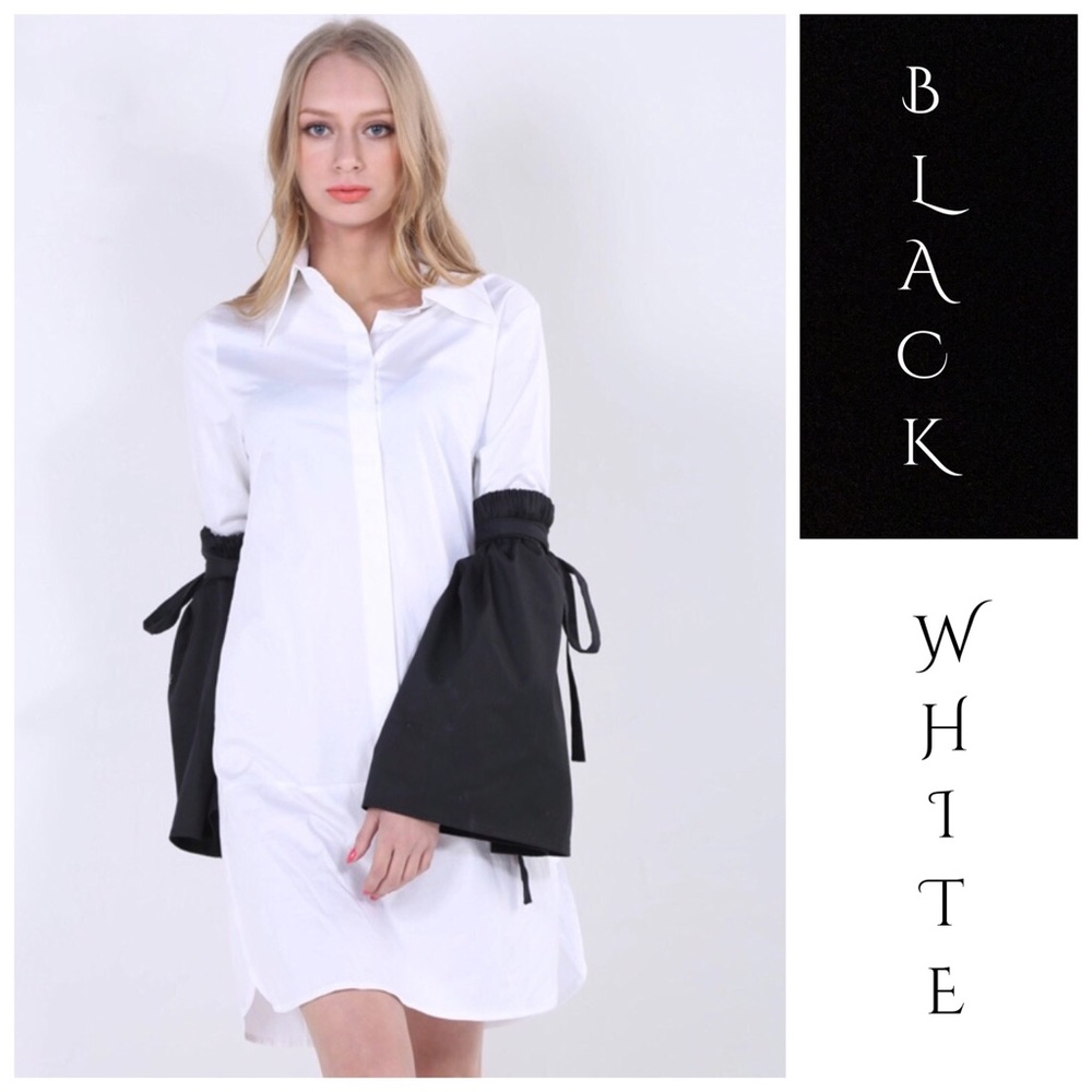 Black & White Tie Bell Stretch Sleeves - Picture 1 of 9